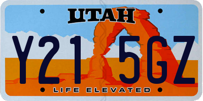 UT license plate Y215GZ