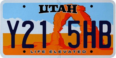 UT license plate Y215HB
