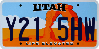 UT license plate Y215HW