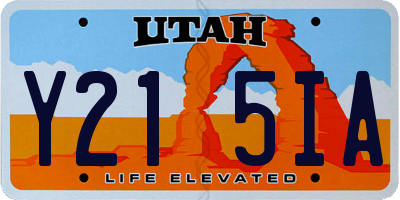 UT license plate Y215IA