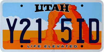 UT license plate Y215ID