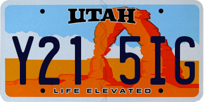 UT license plate Y215IG