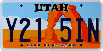 UT license plate Y215IN