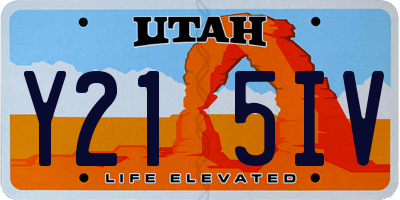 UT license plate Y215IV