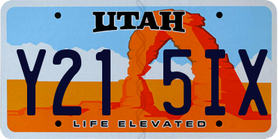 UT license plate Y215IX