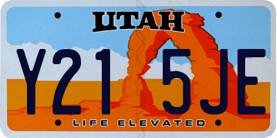 UT license plate Y215JE