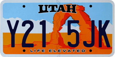 UT license plate Y215JK
