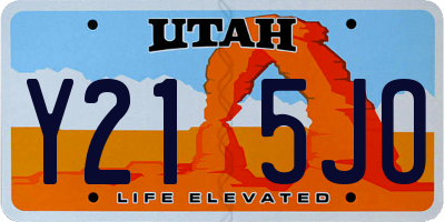 UT license plate Y215JO