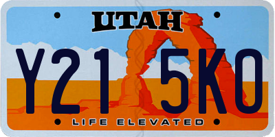 UT license plate Y215KO
