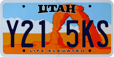 UT license plate Y215KS