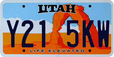 UT license plate Y215KW
