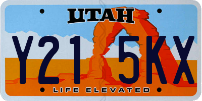 UT license plate Y215KX