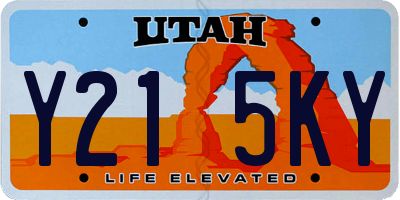 UT license plate Y215KY