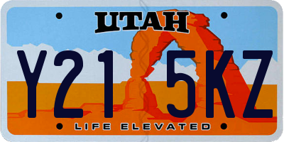 UT license plate Y215KZ