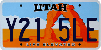 UT license plate Y215LE