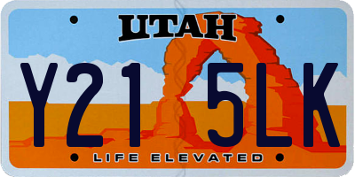 UT license plate Y215LK