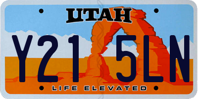 UT license plate Y215LN