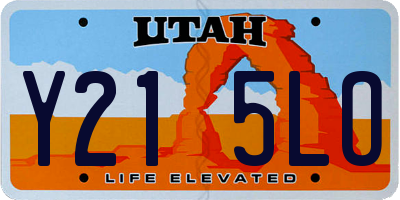 UT license plate Y215LO
