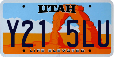 UT license plate Y215LU