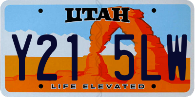 UT license plate Y215LW