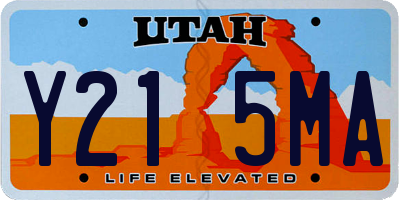 UT license plate Y215MA