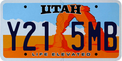 UT license plate Y215MB