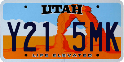 UT license plate Y215MK