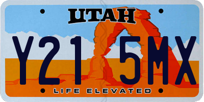 UT license plate Y215MX