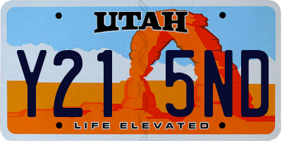 UT license plate Y215ND