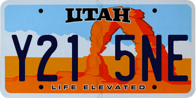 UT license plate Y215NE