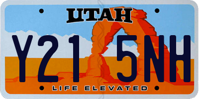 UT license plate Y215NH
