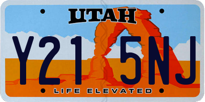 UT license plate Y215NJ