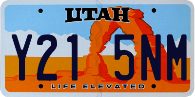 UT license plate Y215NM