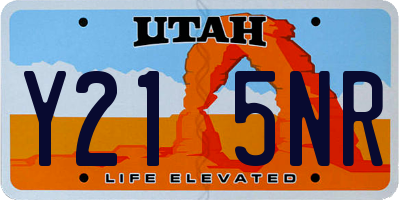 UT license plate Y215NR