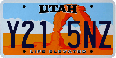 UT license plate Y215NZ