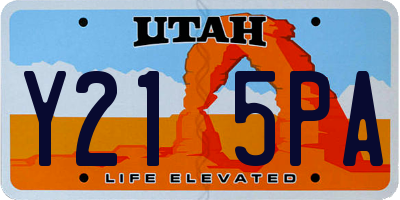 UT license plate Y215PA