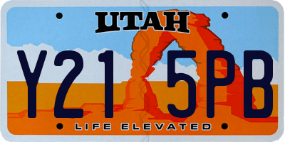 UT license plate Y215PB