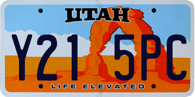 UT license plate Y215PC