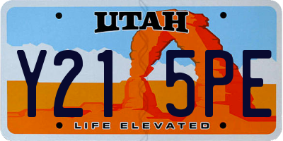 UT license plate Y215PE