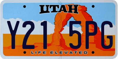 UT license plate Y215PG