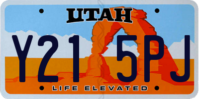 UT license plate Y215PJ