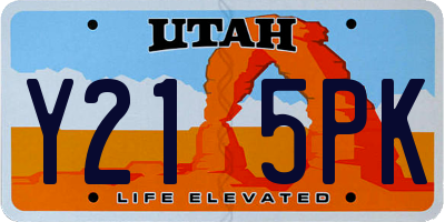 UT license plate Y215PK