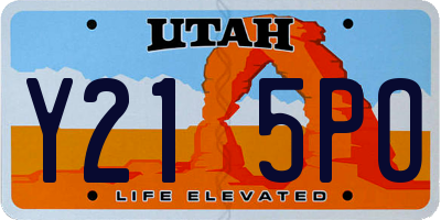 UT license plate Y215PO