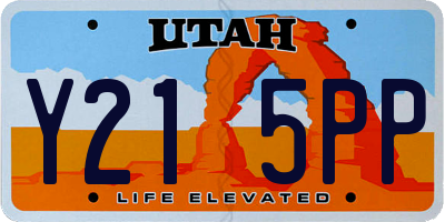UT license plate Y215PP