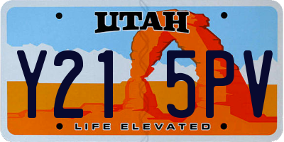 UT license plate Y215PV