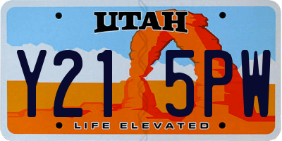 UT license plate Y215PW