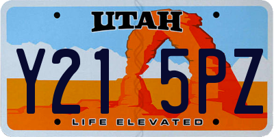 UT license plate Y215PZ