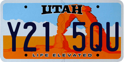 UT license plate Y215QU