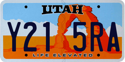 UT license plate Y215RA