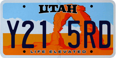UT license plate Y215RD